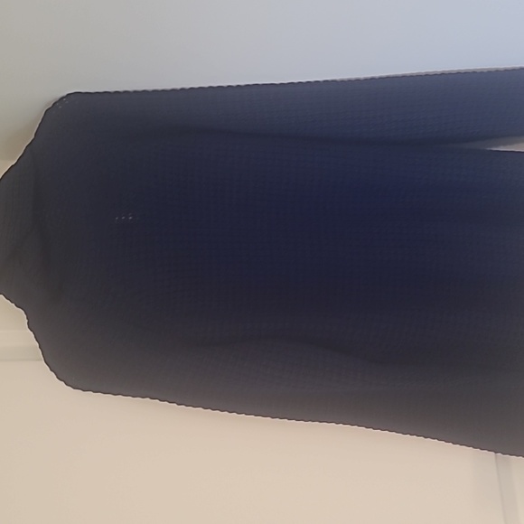 Women's blue waffle sweater. - Picture 5 of 5